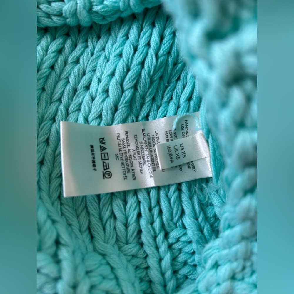 FREE PEOPLE MY ONLY SUNSHINE CHUNKY KNIT, RIBBED EDGES, MOCK NECK XS - Picture 7 of 10